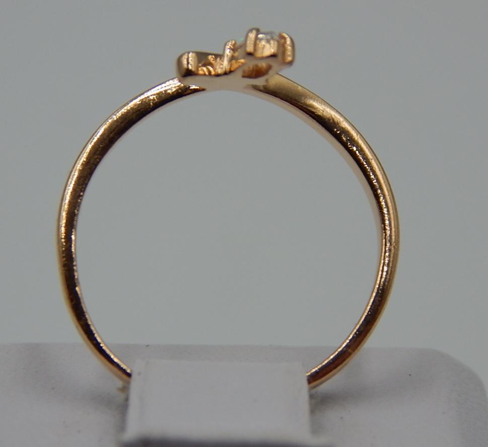 Кольцо из красного золота с цирконием (32394724) 3