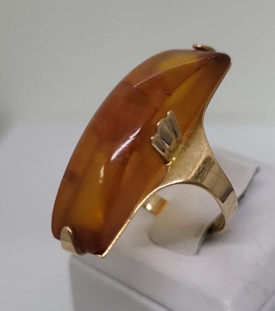 Кольцо из красного золота с янтарем (33749989) 4