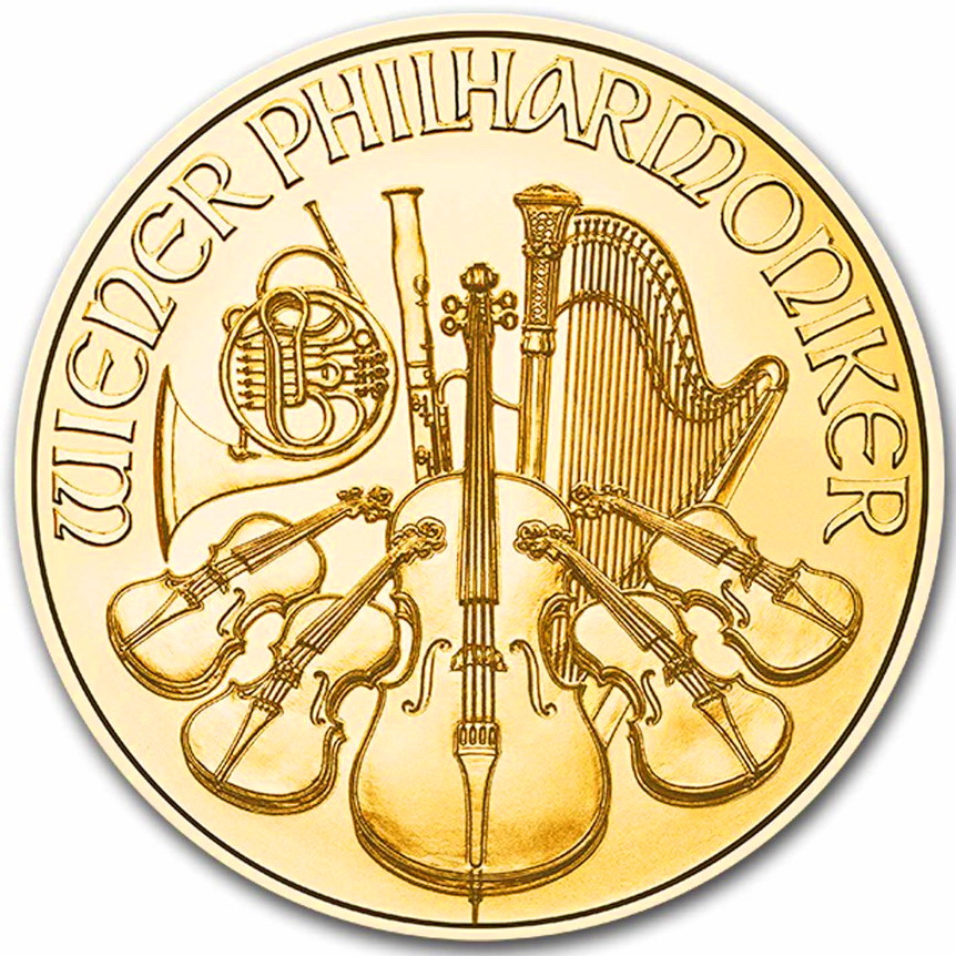 Золота монета 1/10oz Віденська Філармонія 10 Євро 2024 Австрія (33142382) 1