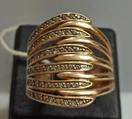 Кольцо из красного золота с цирконием (32871336)  0