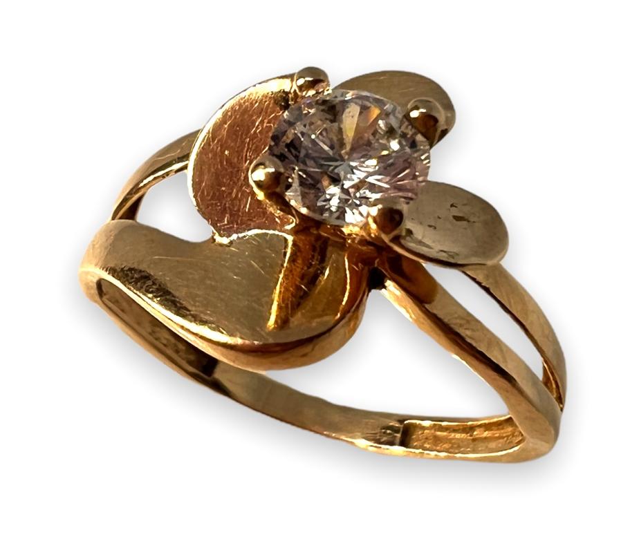 Кольцо из красного золота с цирконием (28897072)  1