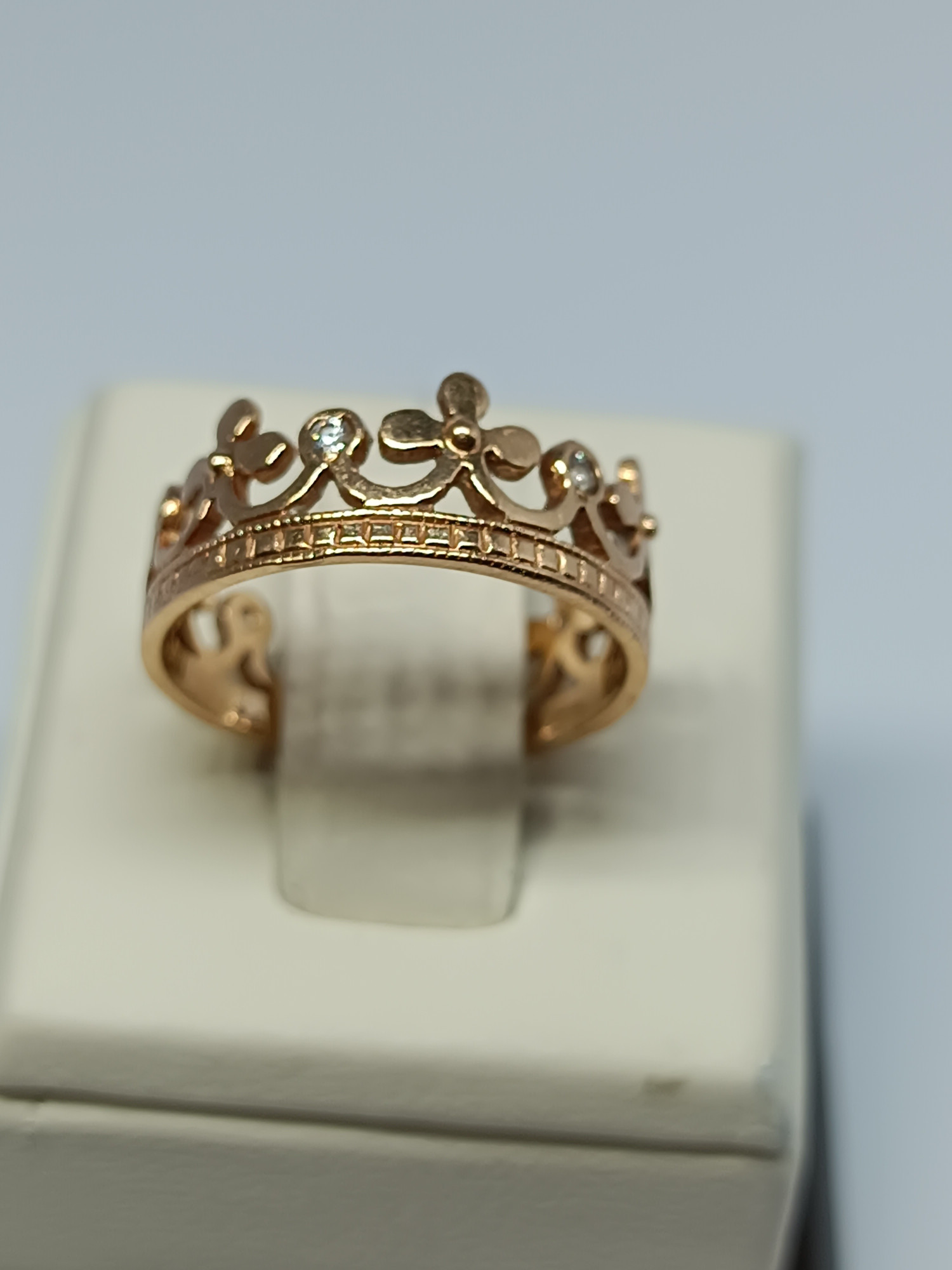 Кольцо из красного золота с цирконием (33775610) 1