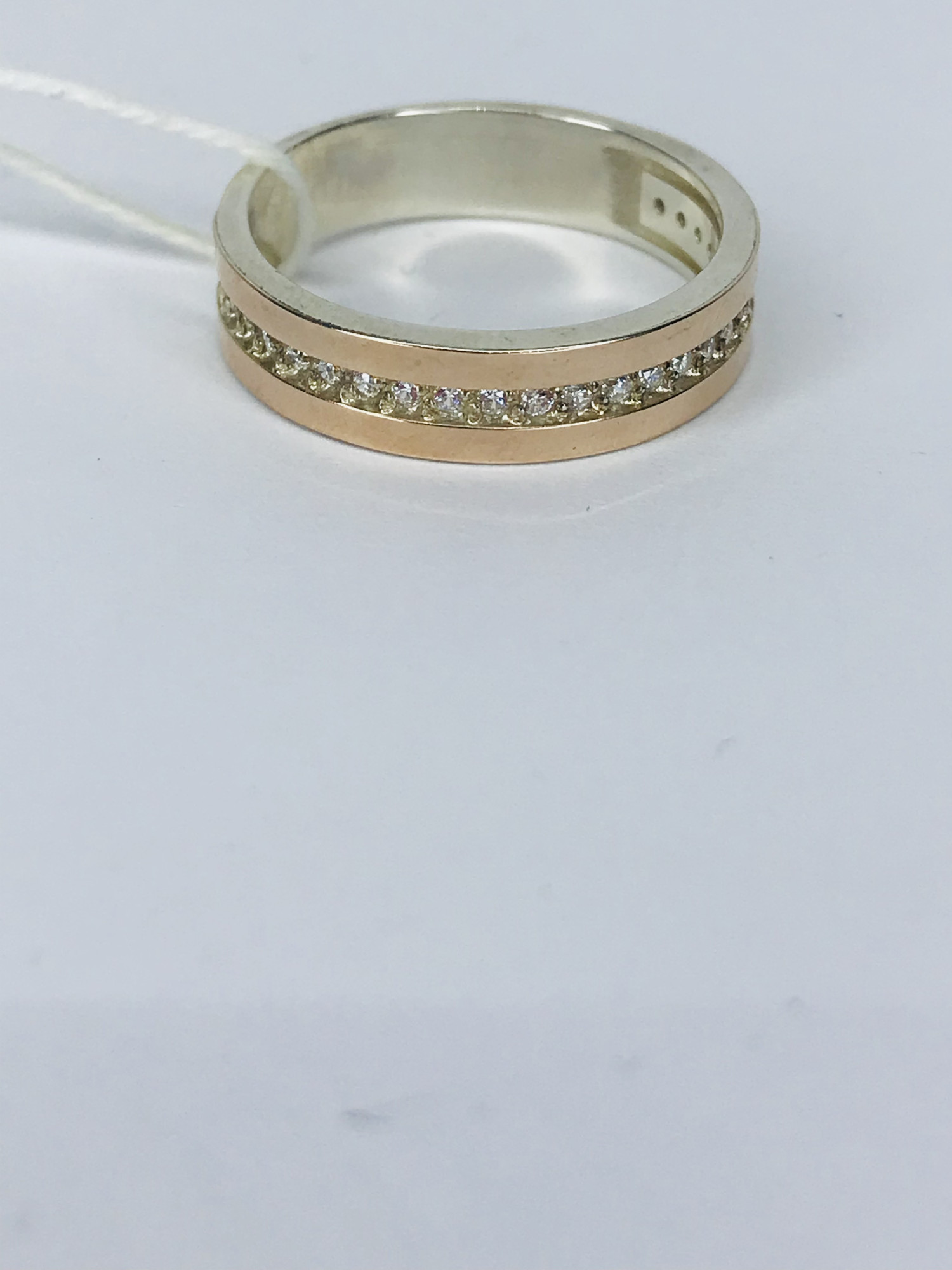 Серебряное кольцо с позолотой и цирконием (33617305) 1