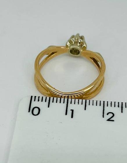 Кольцо из красного и белого золота с бриллиантом (-ми) (32092021) 3