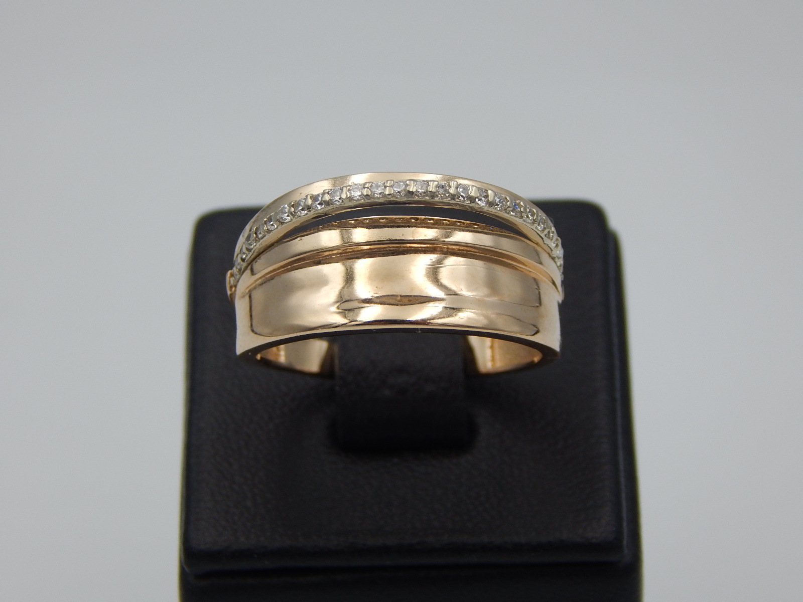 Кольцо из красного и белого золота с цирконием (33722842) 1