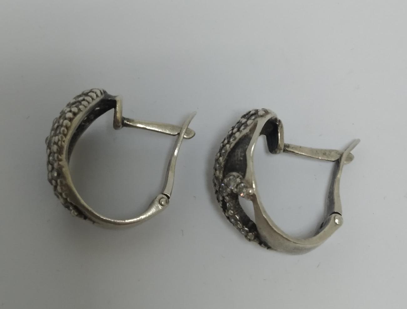 Срібні сережки з цирконієм (33805989) 2