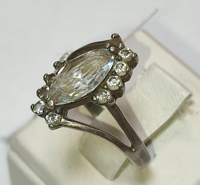 Серебряное кольцо с цирконием (33430662) 1