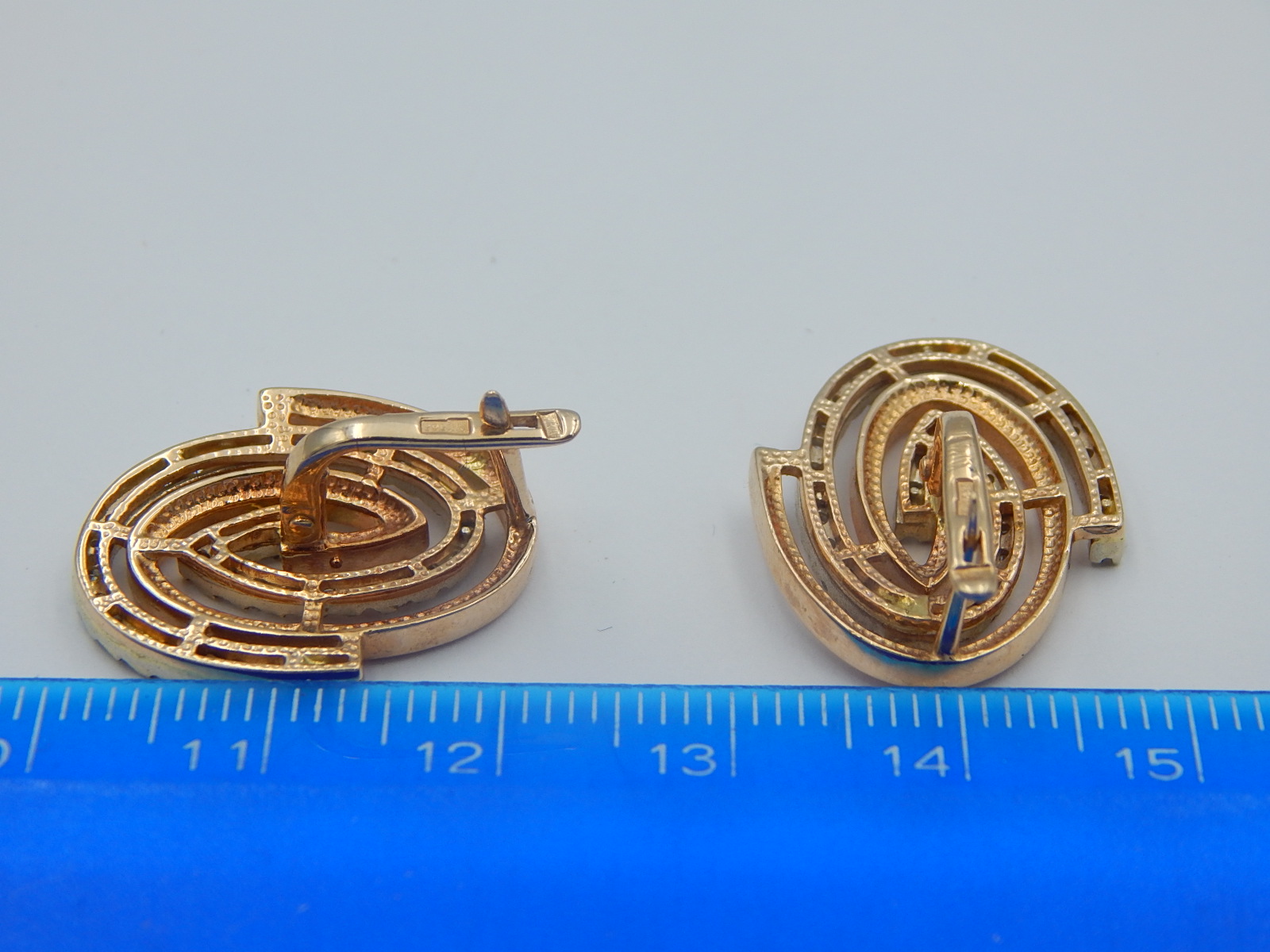 Сережки з червоного золота з цирконієм (33613776) 6