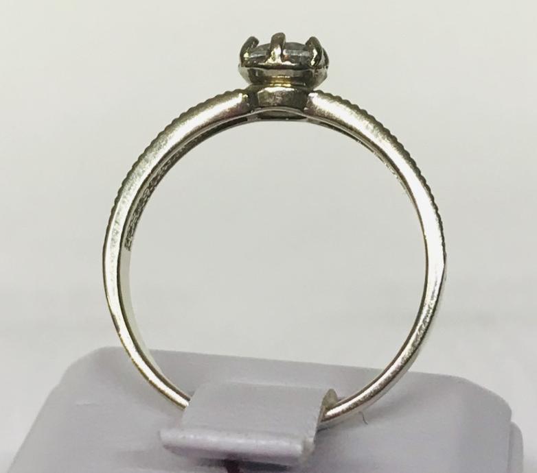 Кольцо из белого золота с цирконием (28667113) 2