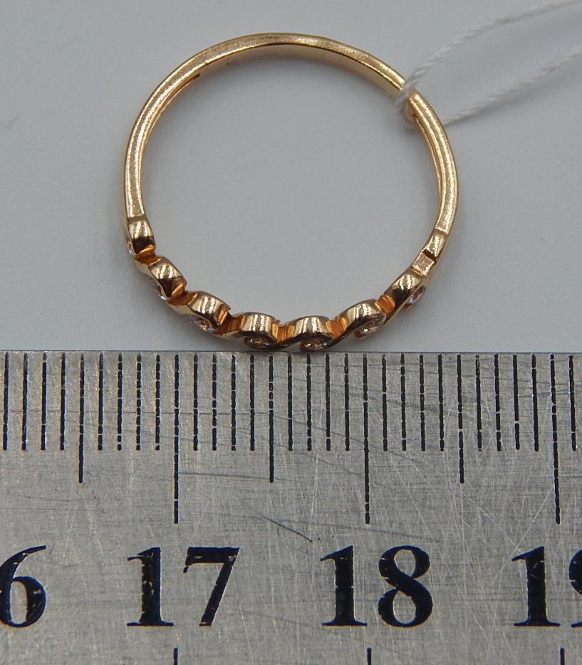 Кольцо из красного золота с цирконием (33725367) 3