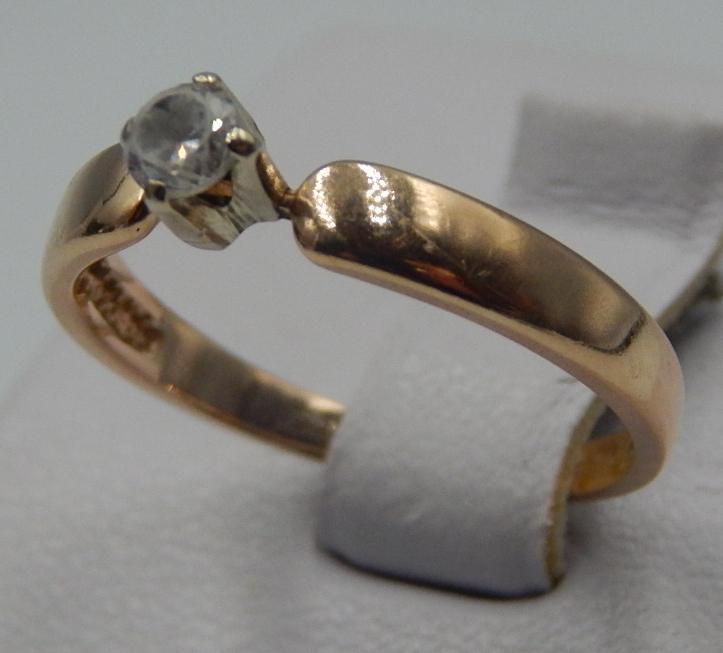 Кольцо из красного золота с цирконием (31957589) 1