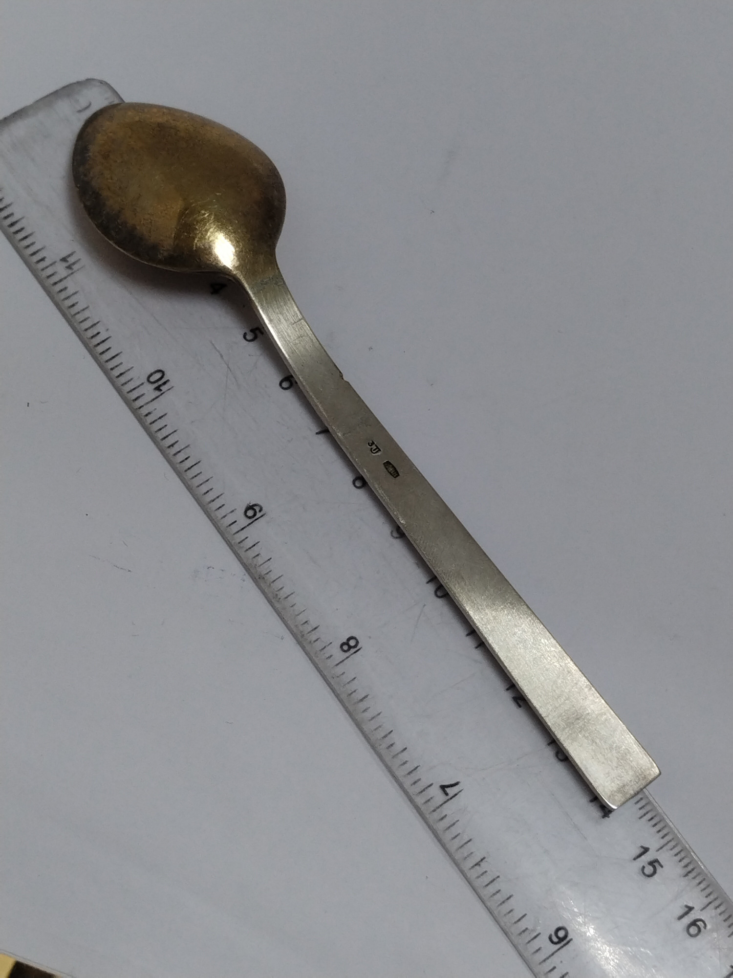 Серебряная ложка с позолотой (33796468) 3