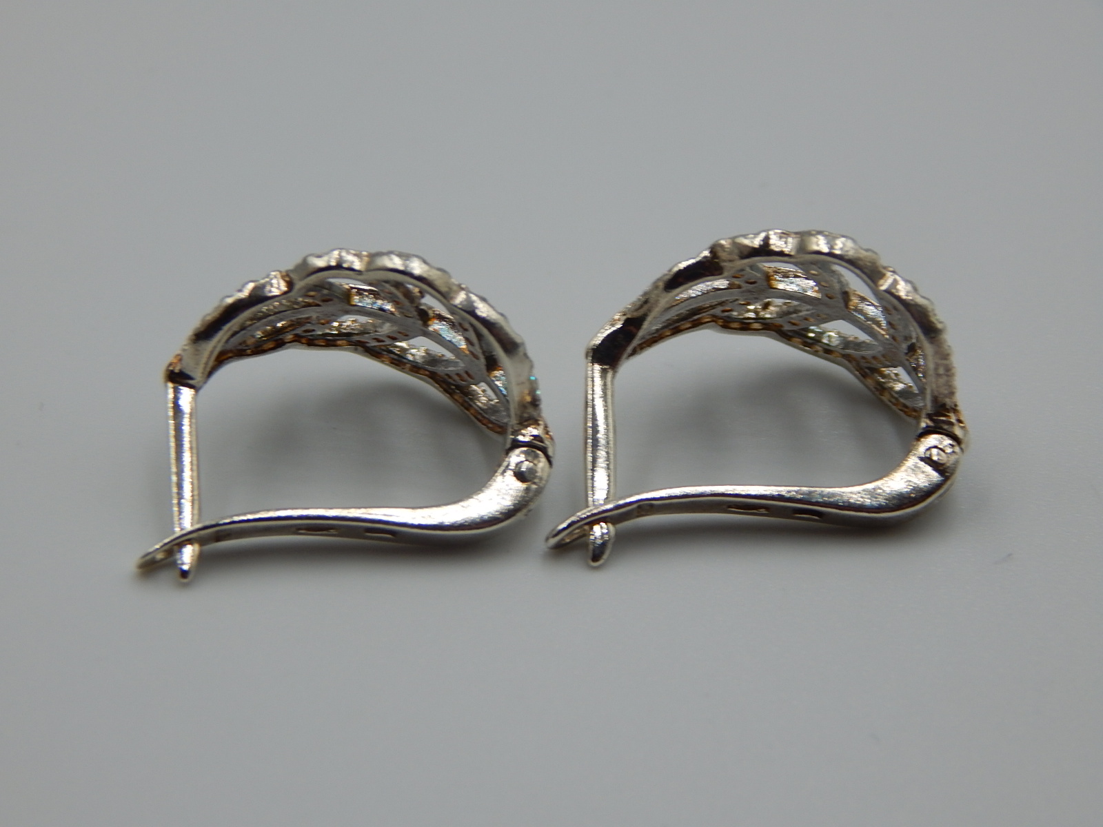 Серебряные серьги с позолотой и цирконием (31376083) 3