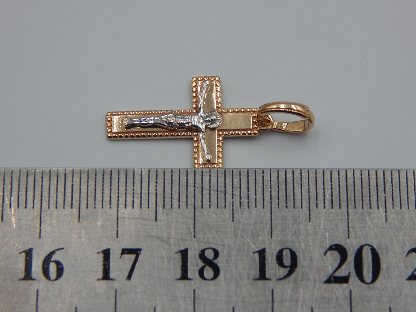 Подвес-крест из красного и белого золота (33931156) 4