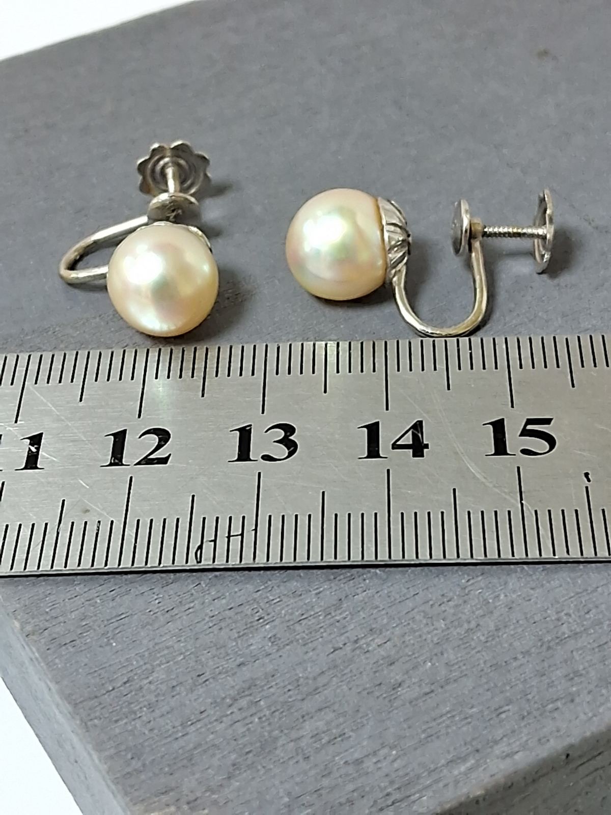 Сережки з білого золота з перли (31387836) 9