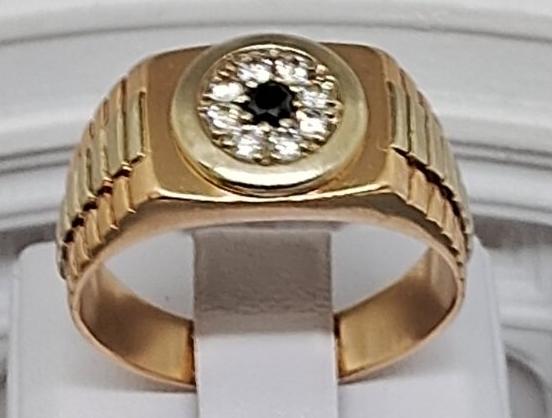 Перстень из красного и белого золота с цирконием (32488301)  0