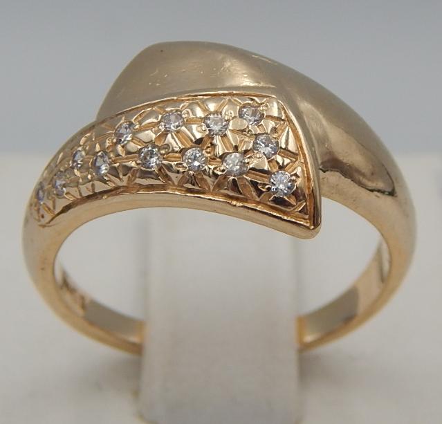 Кольцо из красного золота с цирконием (30172317) 0