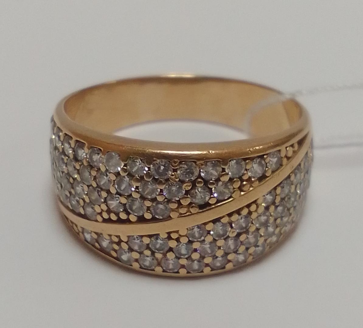 Кольцо из красного золота с цирконием (32405871)  2
