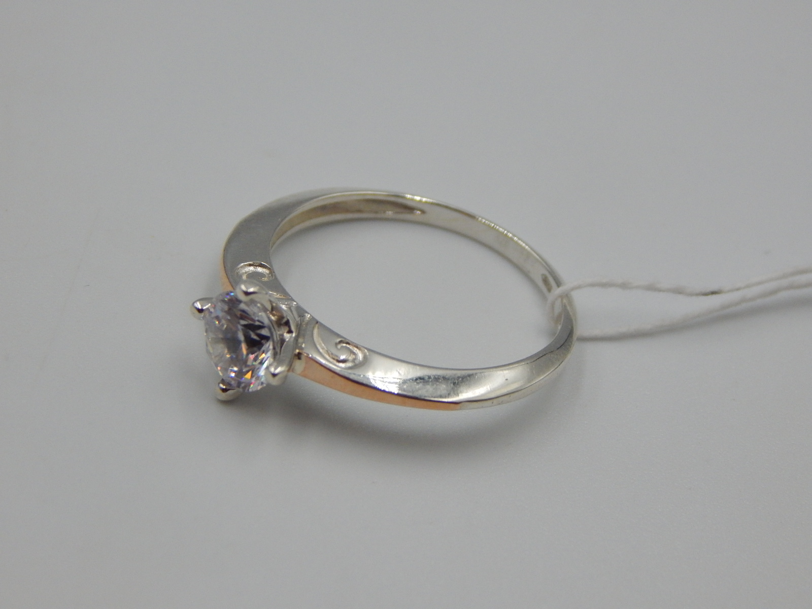 Серебряное кольцо с позолотой и цирконием (31969020) 2