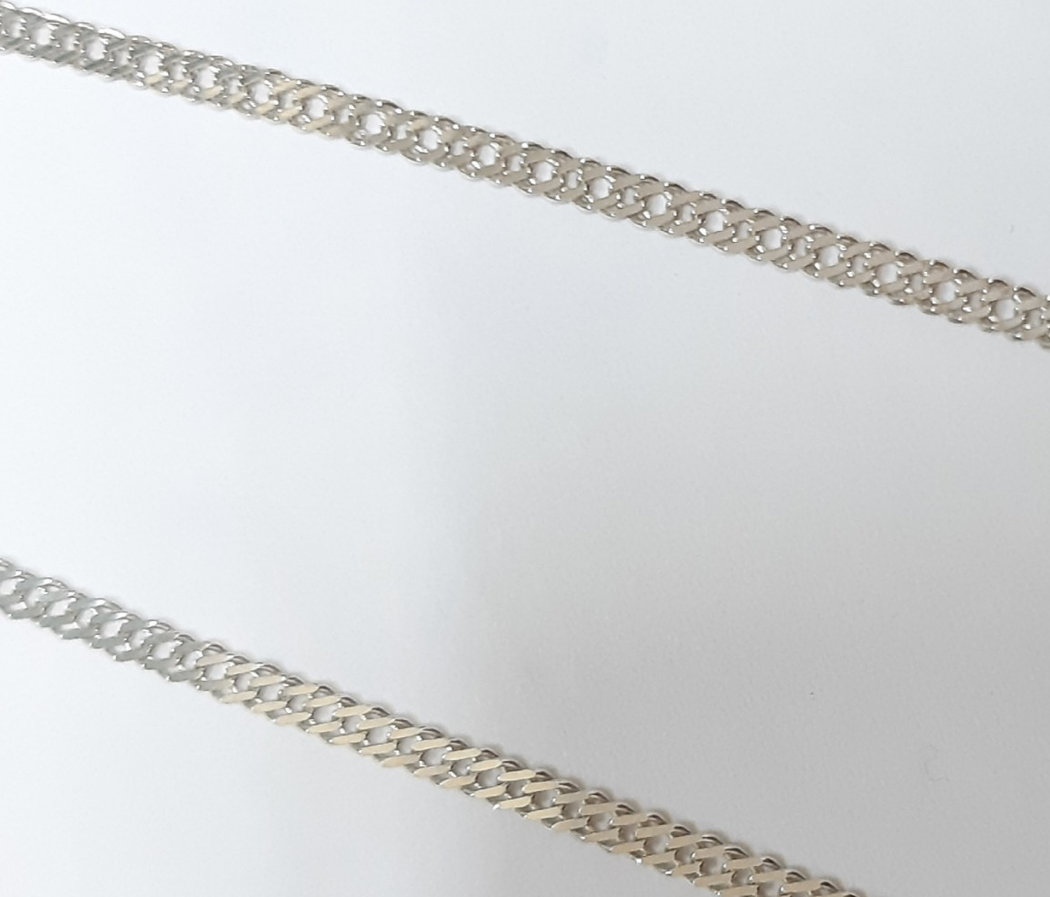 Серебряная цепь с плетением Двойной ромб (30528484) 0