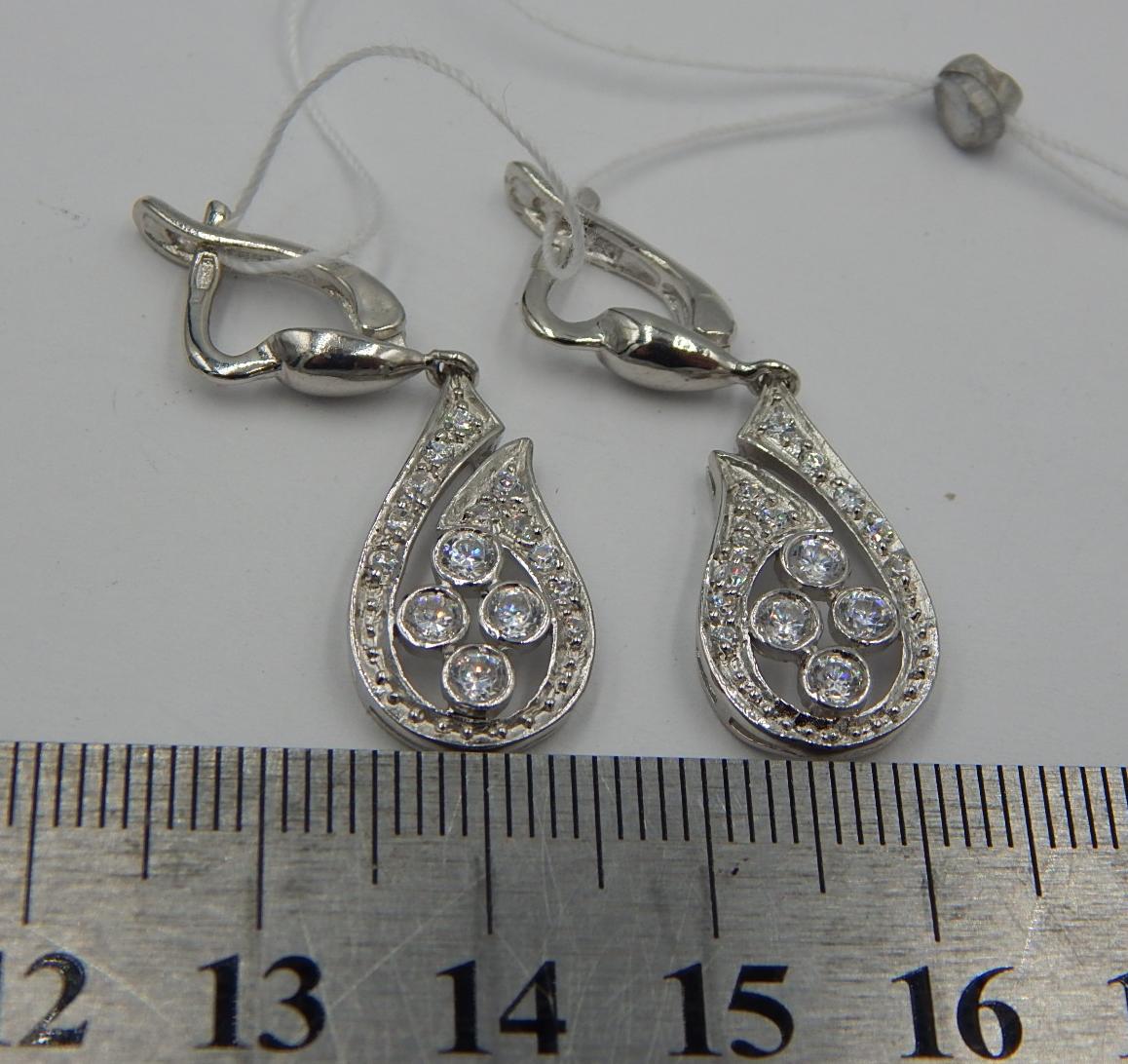 Срібні сережки з цирконієм (29623974) 1