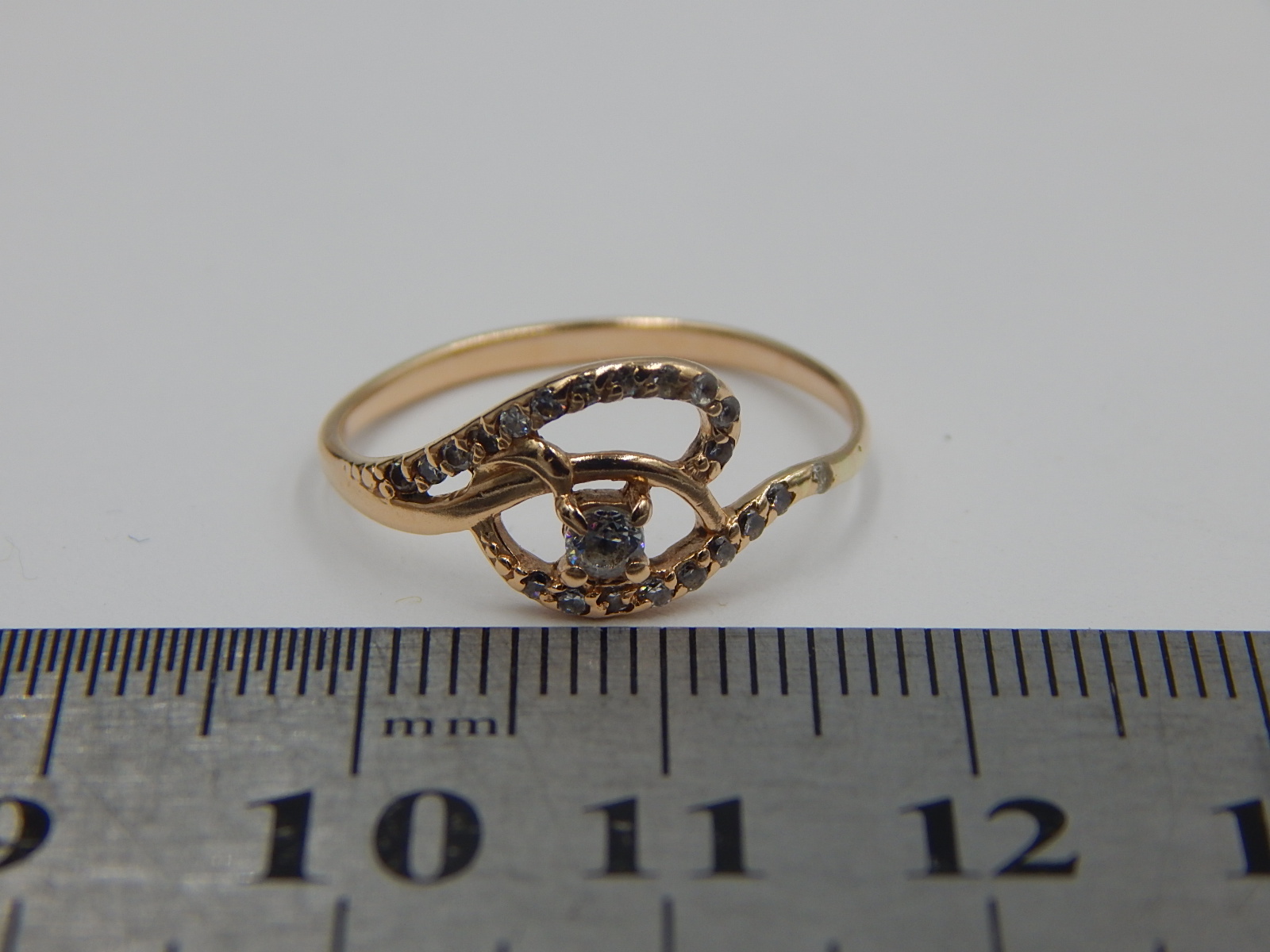 Кольцо из красного золота с цирконием (30539249) 4