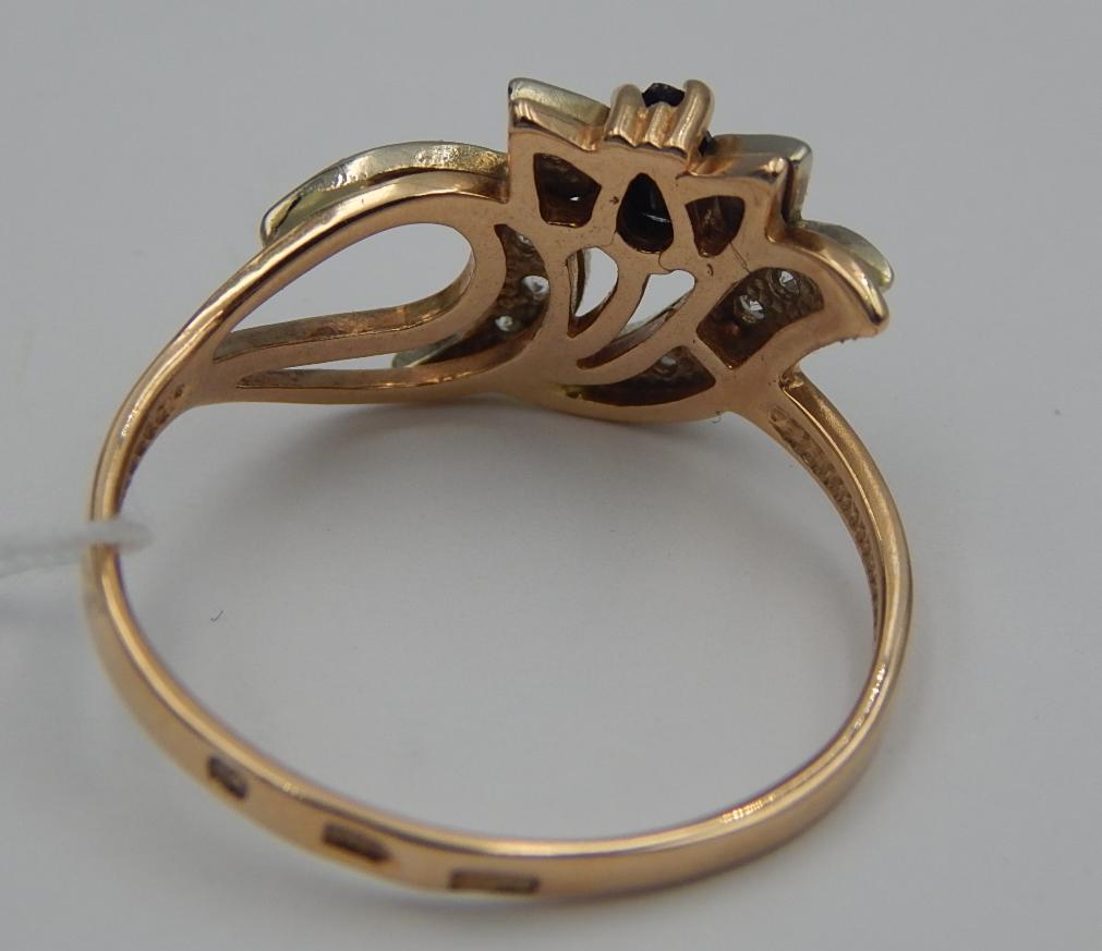 Кольцо из красного и белого золота с цирконием (28192437)  4