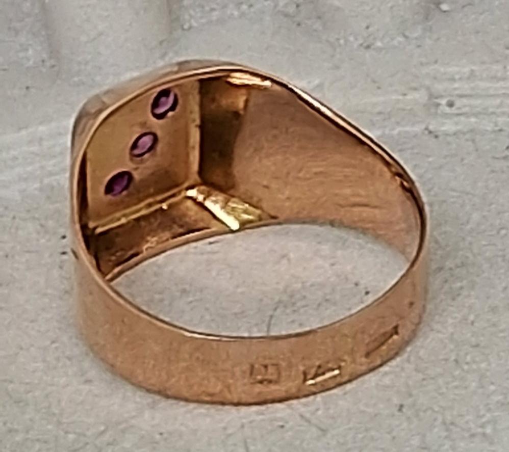 Перстень із червоного золота з корундом (33743069) 3
