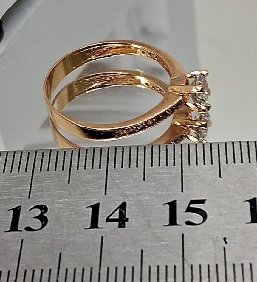 Кольцо из красного золота с цирконием (32848536) 7