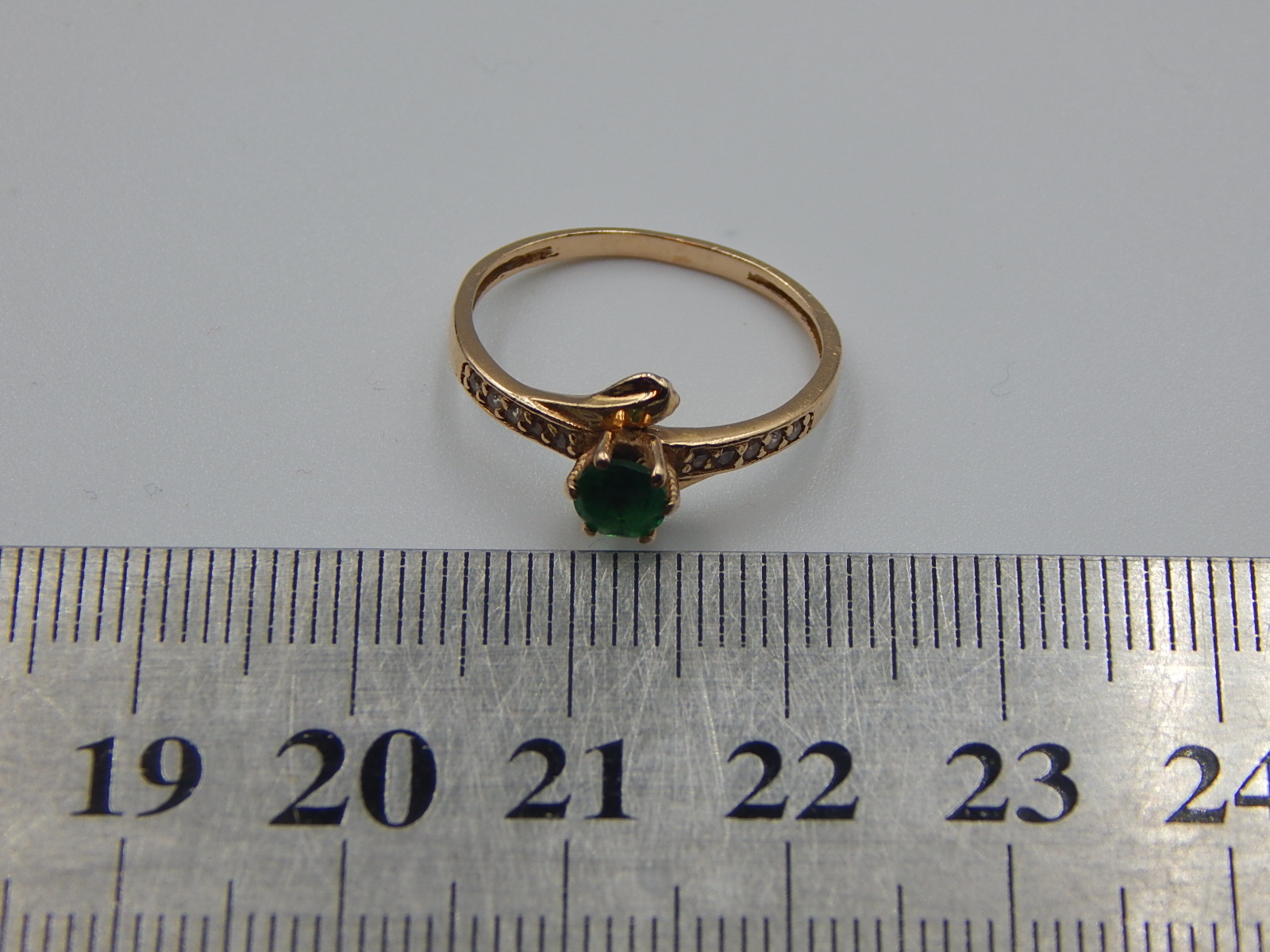 Кольцо из красного золота с цирконием (31958644) 3