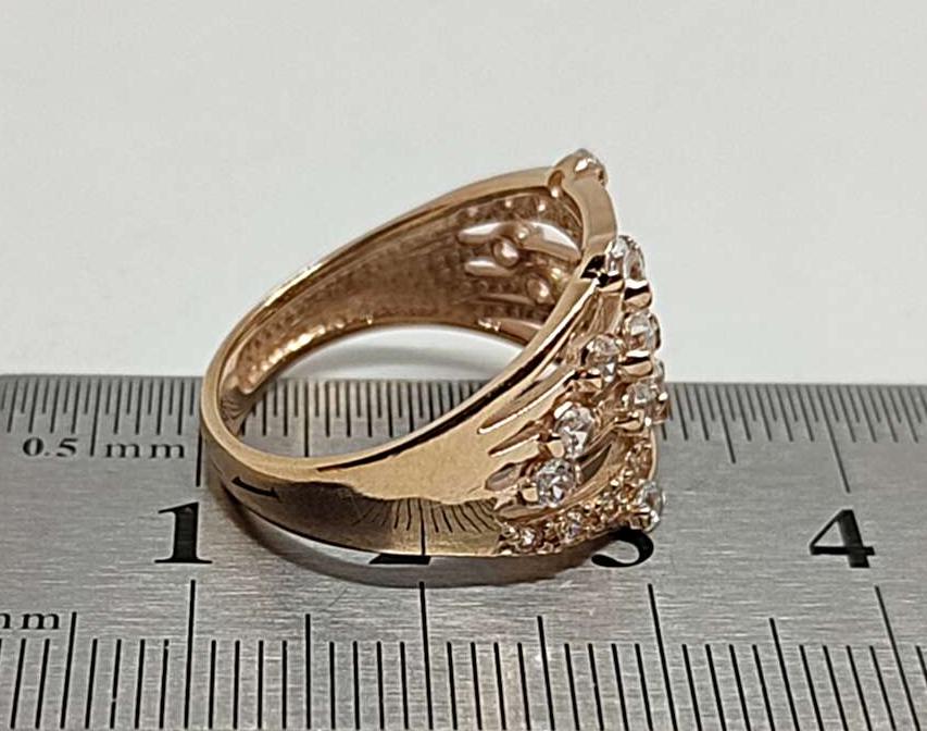Кольцо из красного золота с цирконием (31284070)  5
