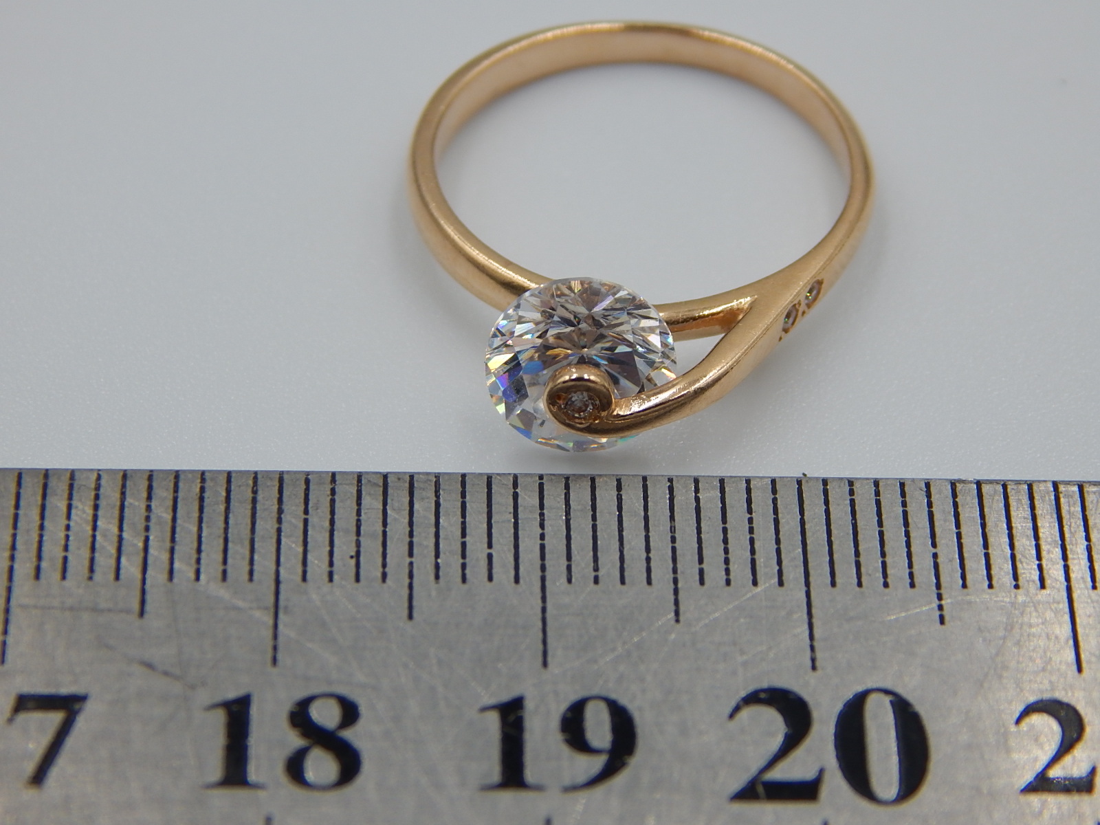 Кольцо из красного золота с цирконием (32376462) 6