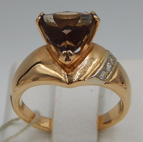 Кольцо из красного золота с цирконием (28332540) 0