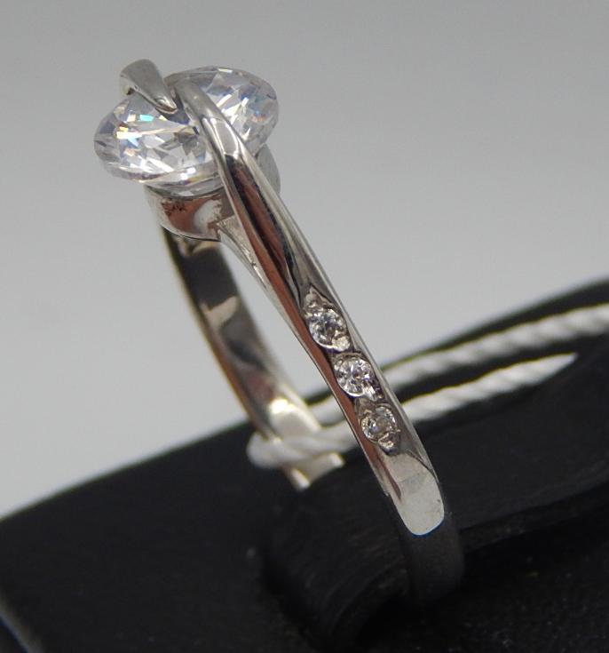 Серебряное кольцо с цирконием (28352456) 1
