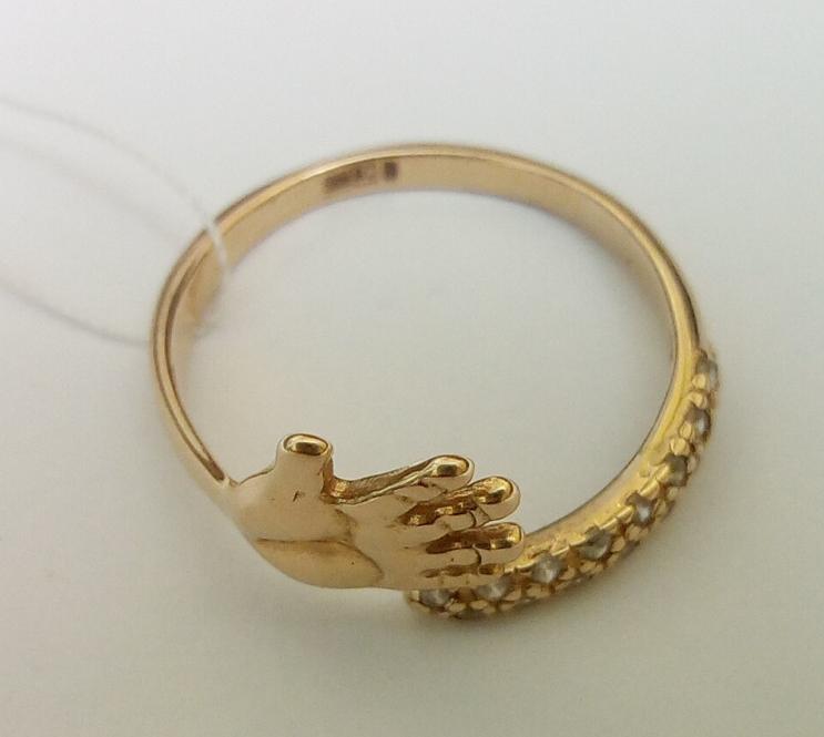 Кольцо из красного золота с цирконием (32612359) 4