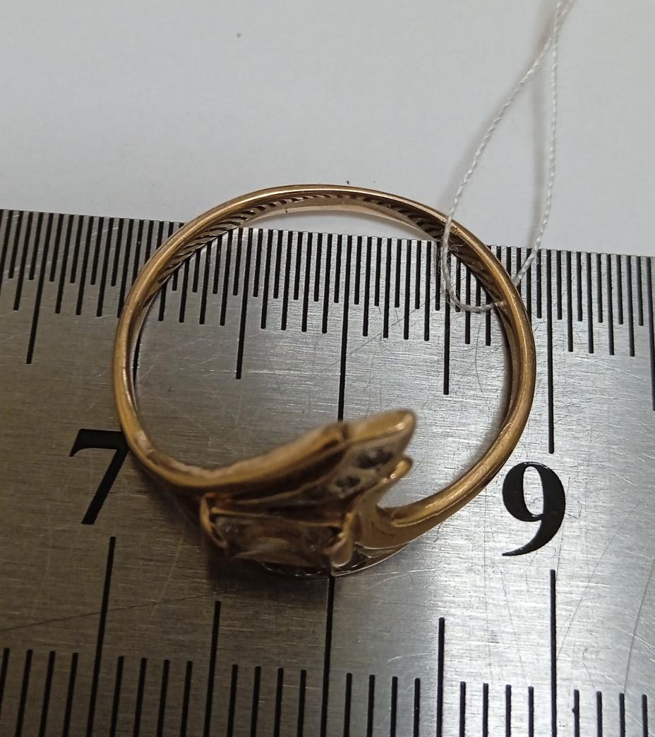 Кольцо из красного золота с цирконием (32733372) 3