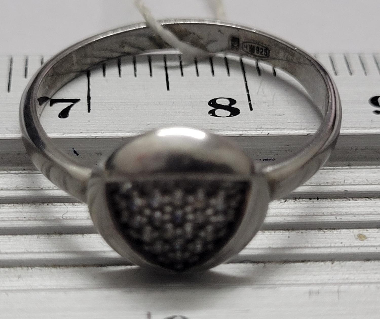 Серебряное кольцо с цирконием (30510199) 3