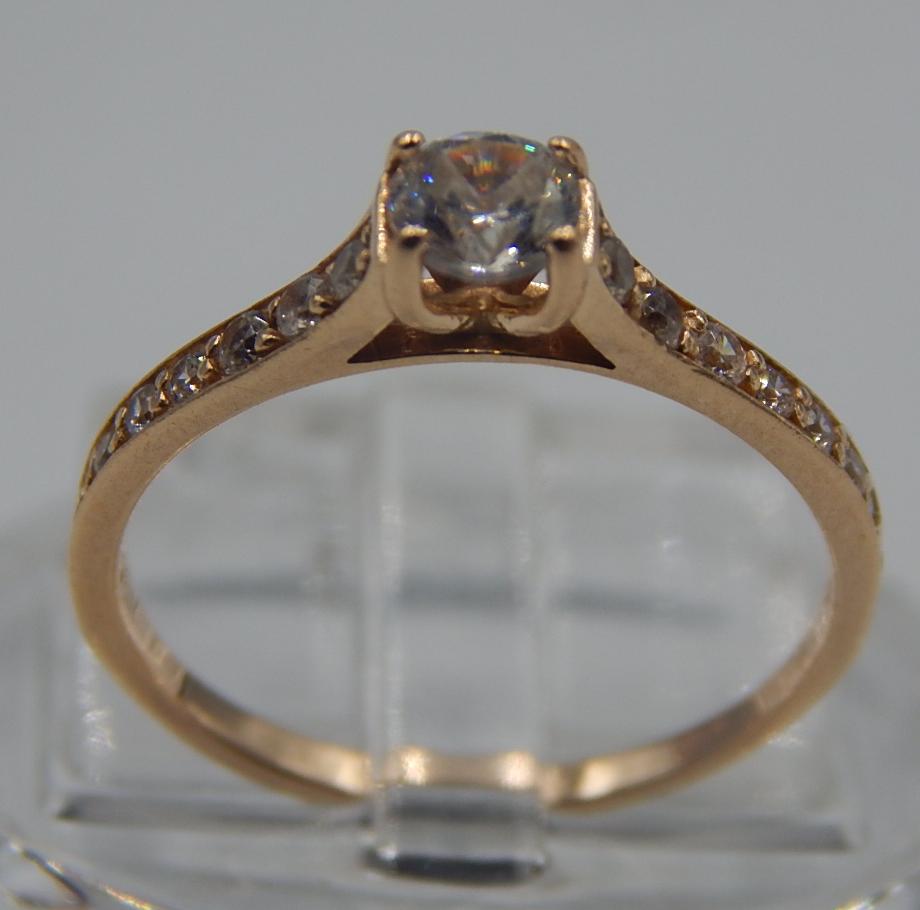 Кольцо из красного золота с цирконием (33275343)  0