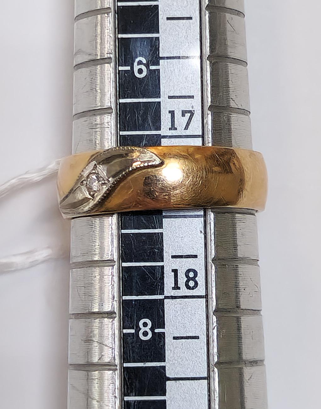 Кольцо из красного и белого золота с бриллиантом (-ми) (33338478) 2