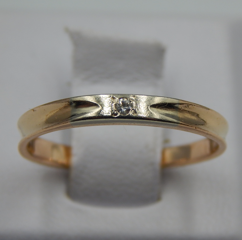 Кольцо из красного и белого золота с цирконием (32939520)  0