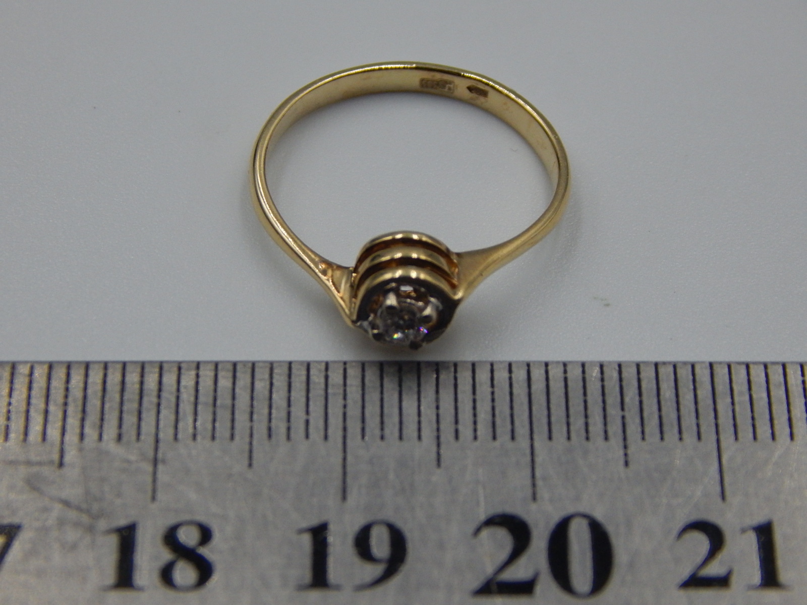 Кольцо из желтого и белого золота с бриллиантом (-ми) (31540989) 5