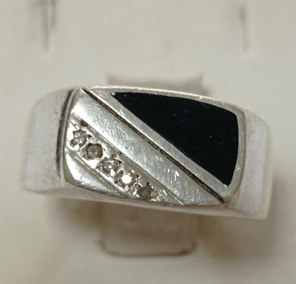 Срібний перстень із цирконієм та емаллю (33600325) 0