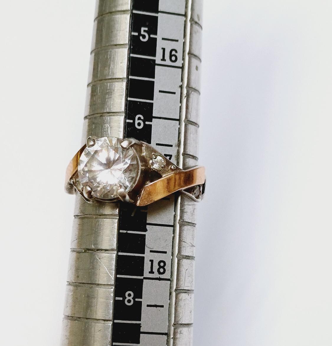 Серебряное кольцо с позолотой и цирконием (33745933) 1