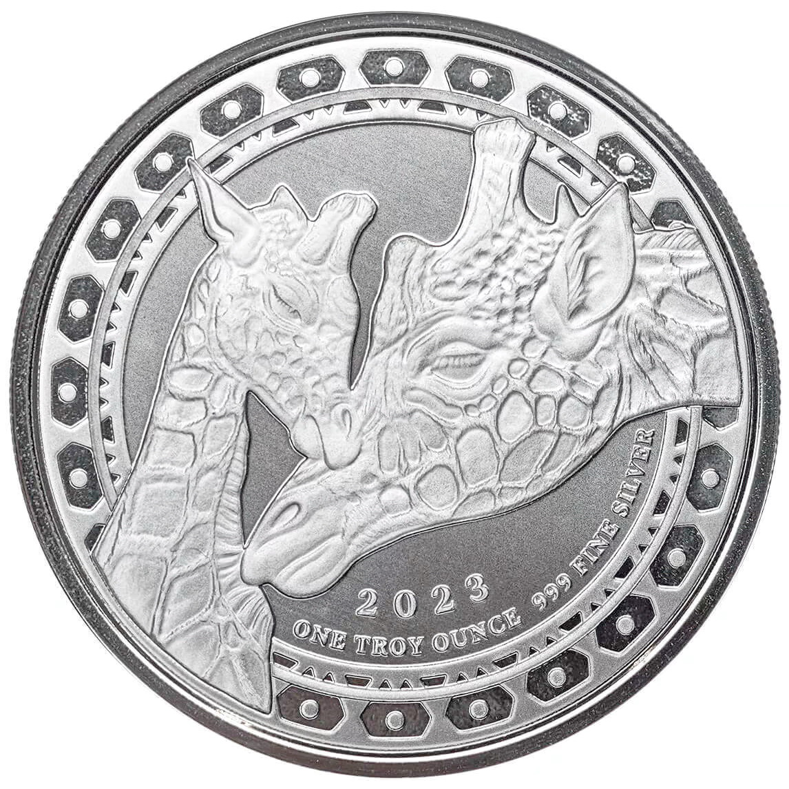 Серебряная монета 1oz Жираф 1000 франков КФА 2023 Экваториальная Гвинея (32935160) 0