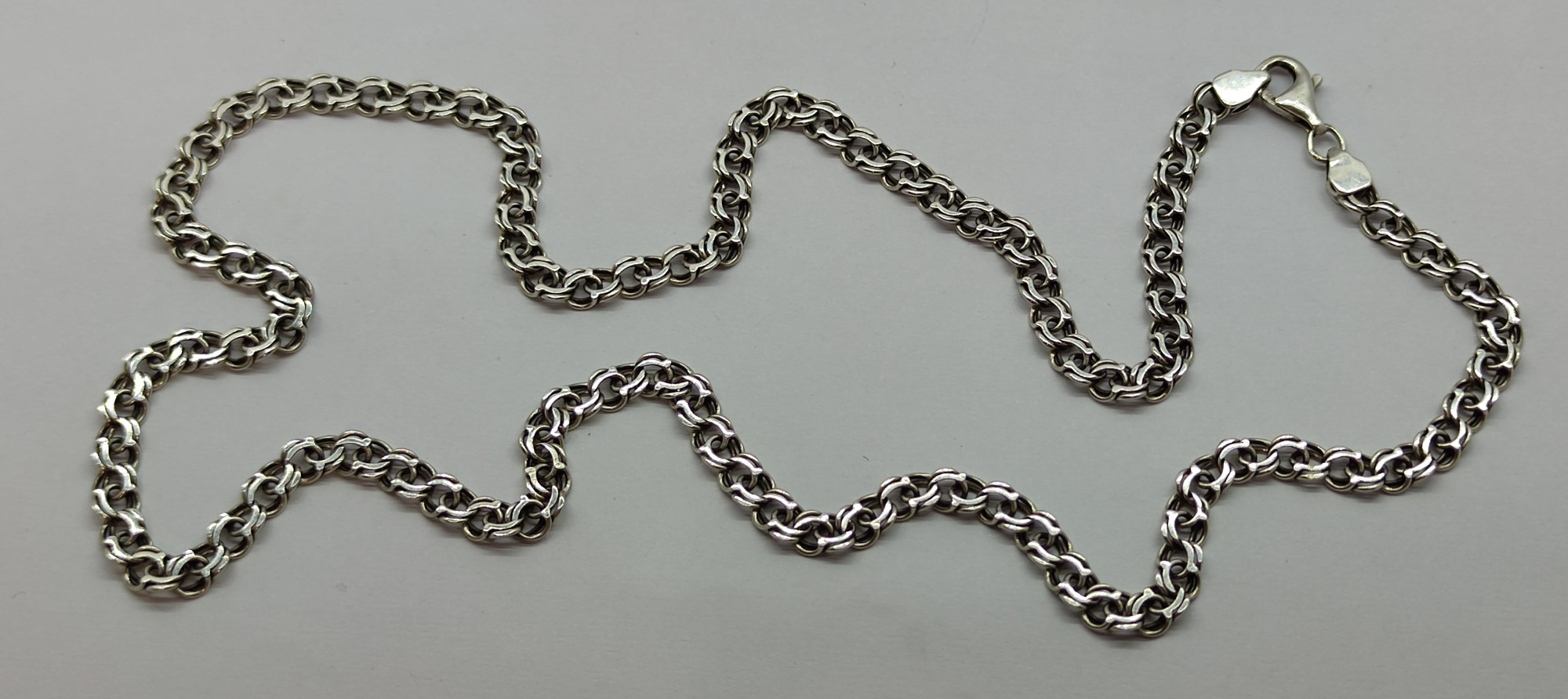 Серебряная цепь с плетением Бисмарк (33763670) 3