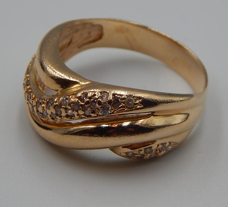 Кольцо из красного золота с цирконием (31958727) 2