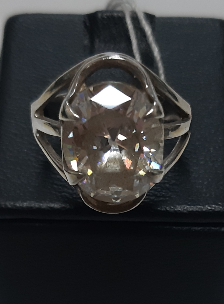Серебряное кольцо с цирконием (30538677) 2