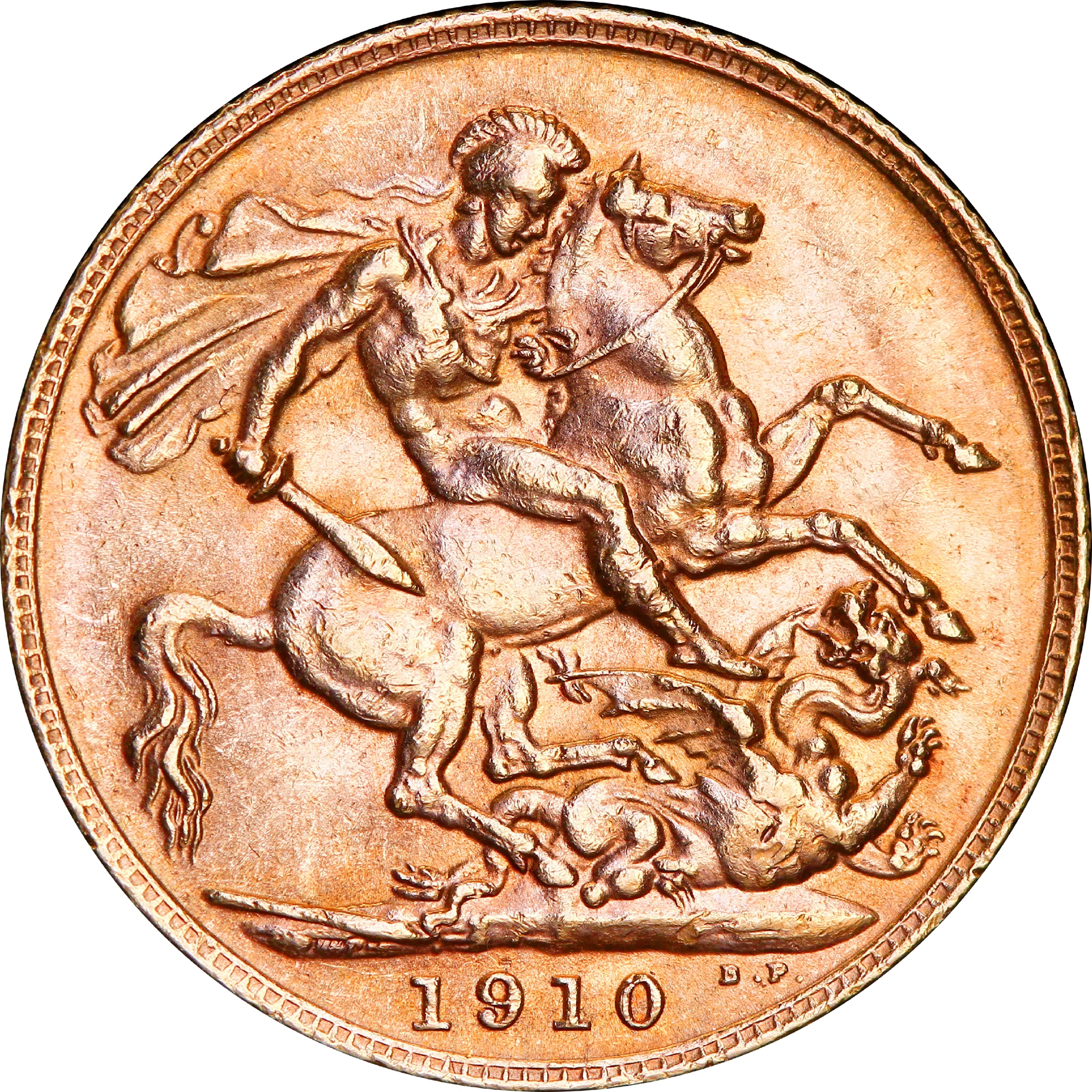 Золота монета Соверен Едуарда VII 1 Англійський Фунт 1910 Великобританія (33016375) 1