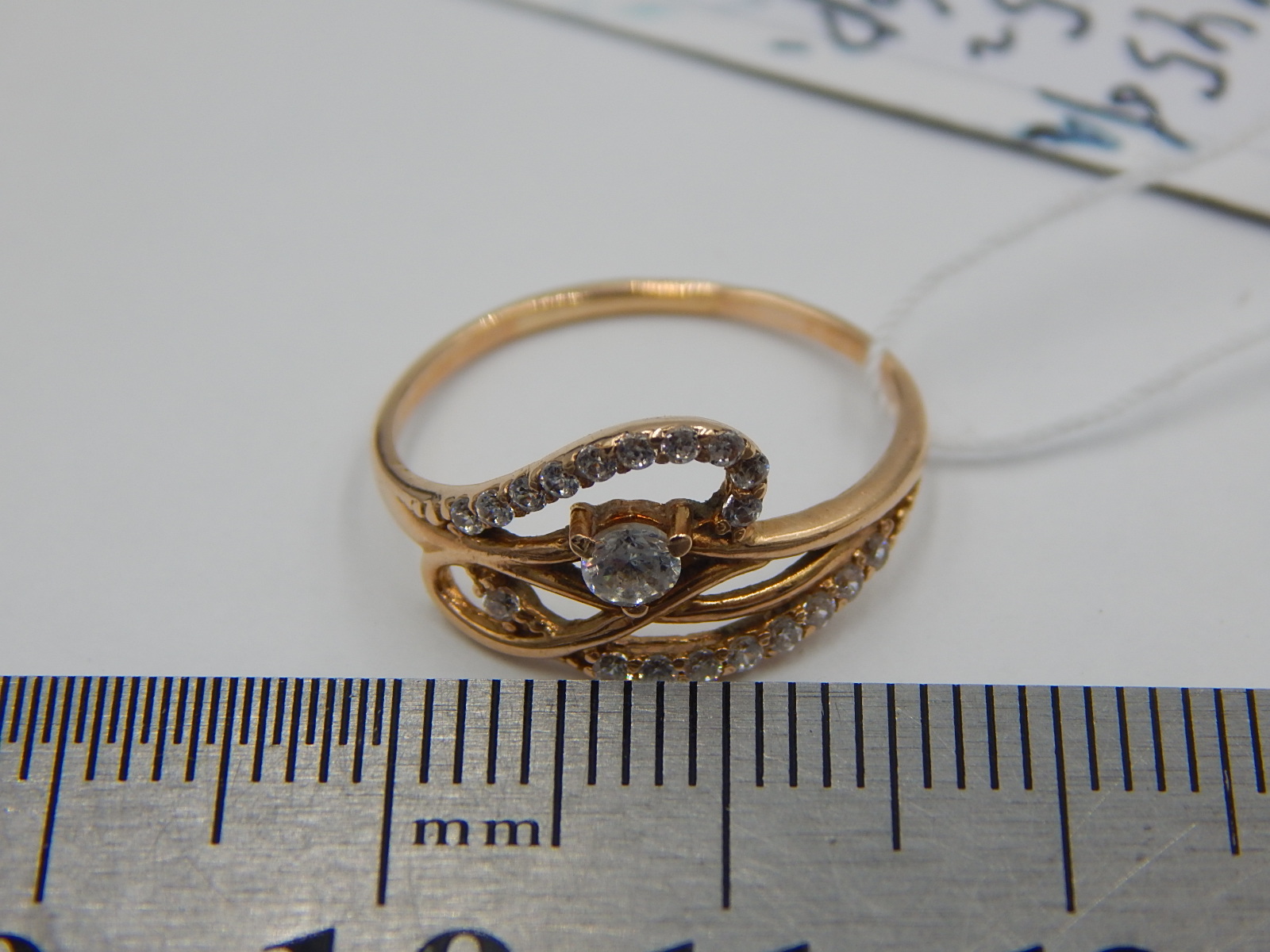 Кольцо из красного золота с цирконием (32257726) 6