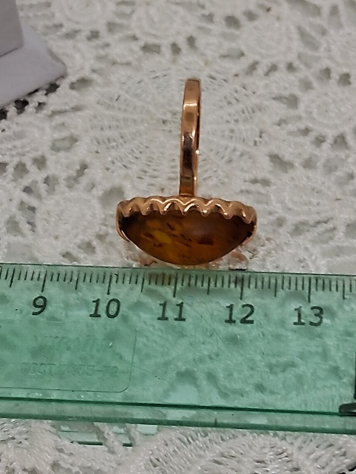 Кольцо из красного золота с янтарем (33020629) 4